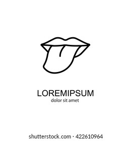 Web line icon. Tongue