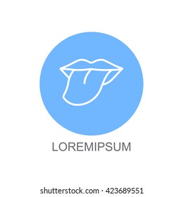 Web line icon. Tongue