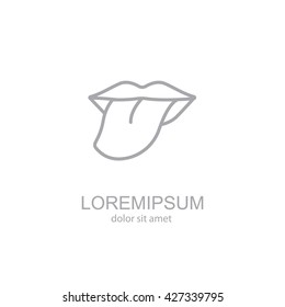 Web line icon. Tongue