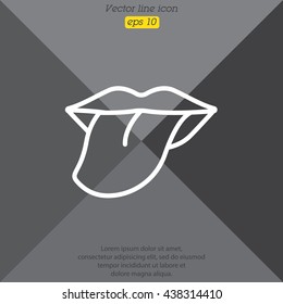 Web line icon. Tongue