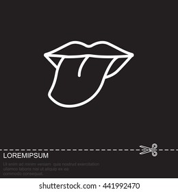 Web line icon. Tongue