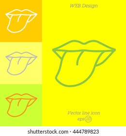 Web line icon. Tongue