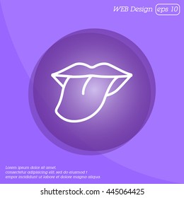 Web line icon. Tongue