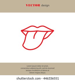 Web line icon. Tongue