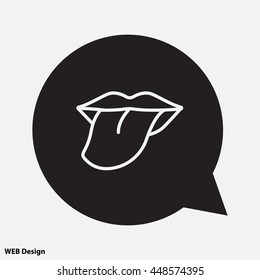 Web line icon. Tongue