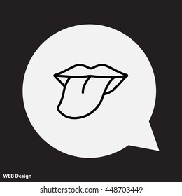 Web line icon. Tongue