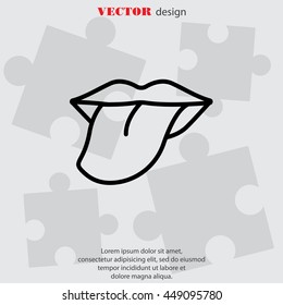 Web line icon. Tongue