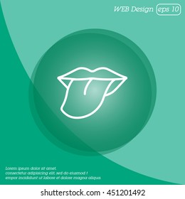 Web line icon. Tongue
