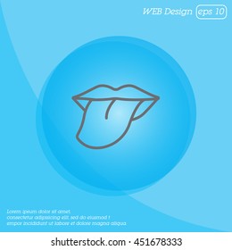 Web line icon. Tongue