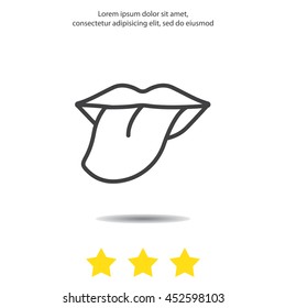 Web line icon. Tongue