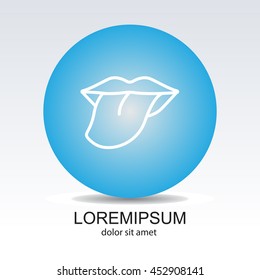 Web line icon. Tongue