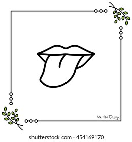 Web line icon. Tongue