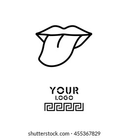 Web line icon. Tongue