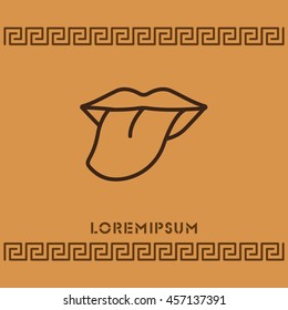 Web line icon. Tongue