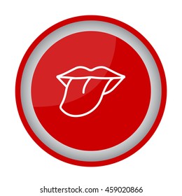 Web line icon. Tongue