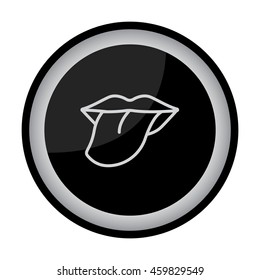 Web line icon. Tongue