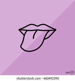 Web line icon. Tongue