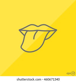 Web line icon. Tongue