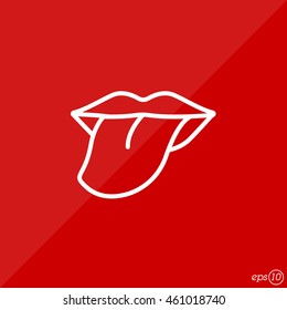 Web line icon. Tongue