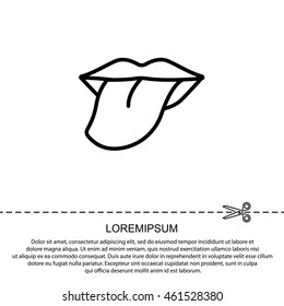 Web line icon. Tongue