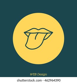 Web line icon. Tongue