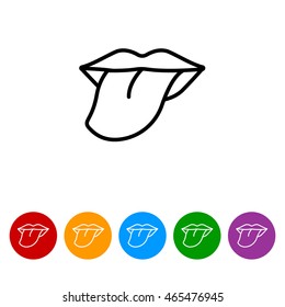 Web line icon. Tongue