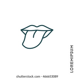 Web line icon. Tongue