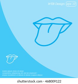 Web line icon. Tongue