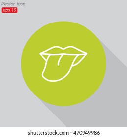 Web line icon. Tongue