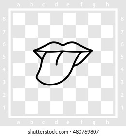 Web line icon. Tongue
