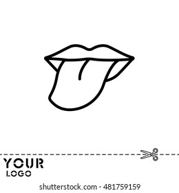 Web line icon. Tongue