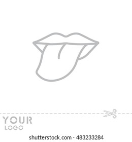 Web line icon. Tongue