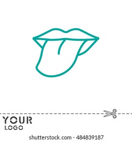 Web line icon. Tongue