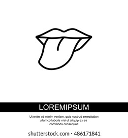 Web line icon. Tongue