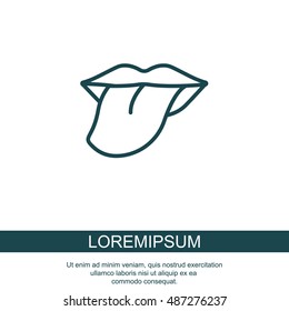 Web line icon. Tongue