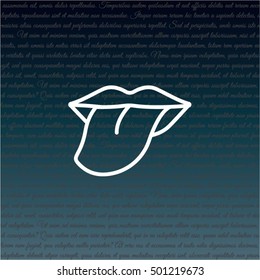 Web line icon. Tongue