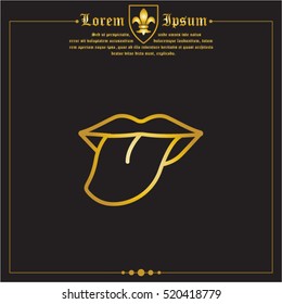Web line icon. Tongue