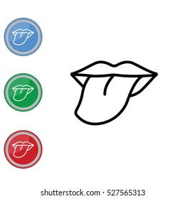 Web line icon. Tongue