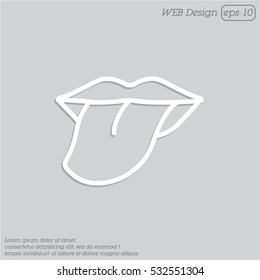 Web line icon. Tongue