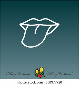 Web line icon. Tongue