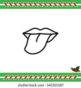 Web line icon. Tongue