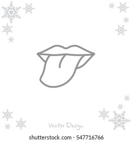Web line icon. Tongue