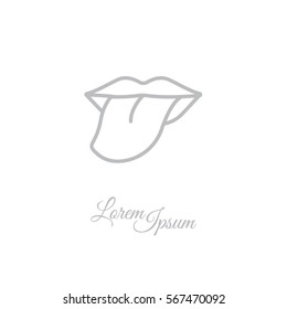 Web line icon. Tongue