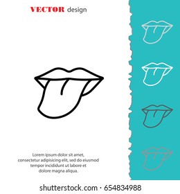 Web line icon. Tongue