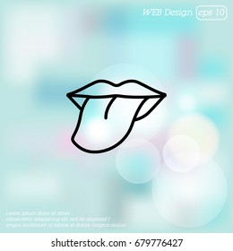 Web line icon. Tongue