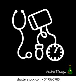 Web line icon. Tonometer.