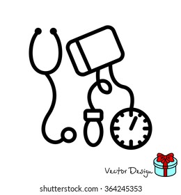 Web line icon. Tonometer.