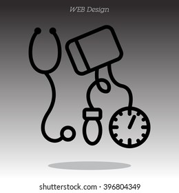 Web line icon. Tonometer.