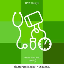 Web line icon. Tonometer.