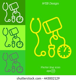 Web line icon. Tonometer.